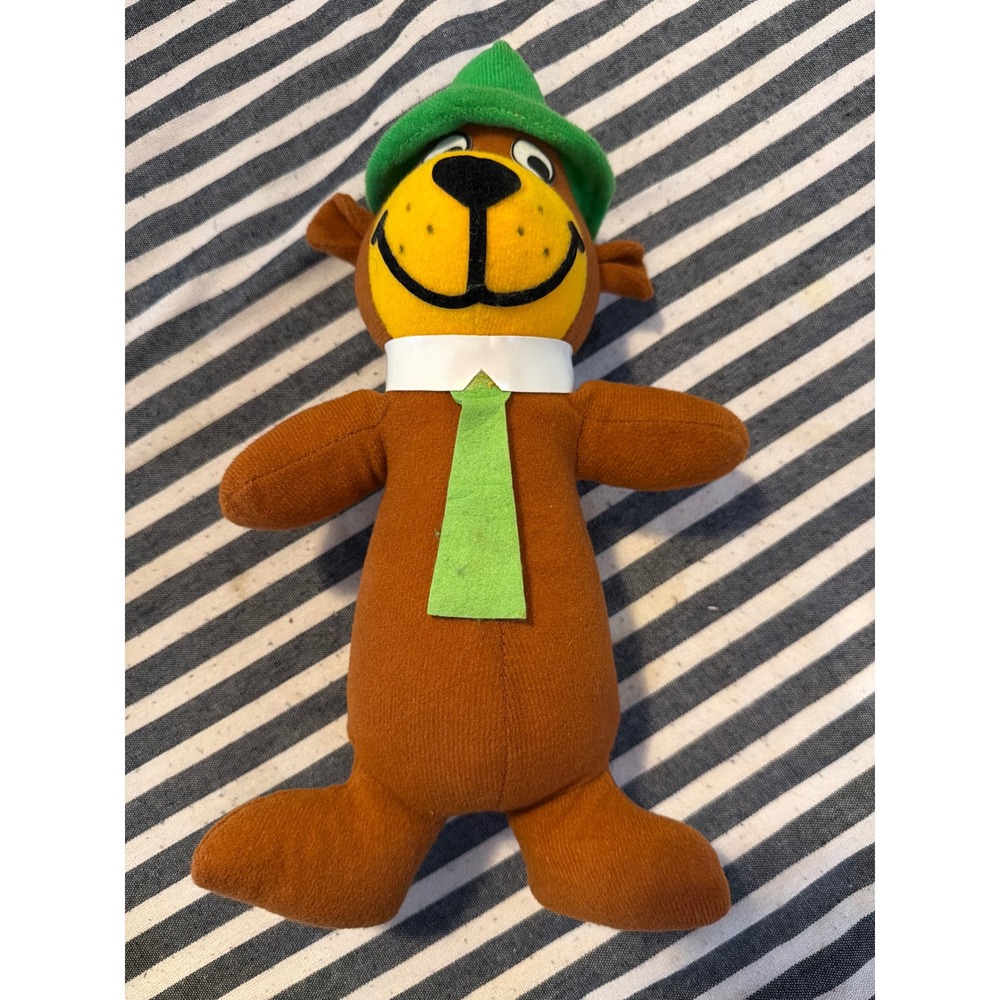 Vintage 1980 Yogi Bear Plush Mighty Star Hanna-Barbera Brown Green Stuffed Toy